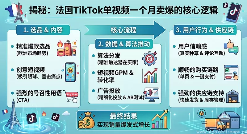 法国TIKTOK单视频一个月卖爆的核心逻辑